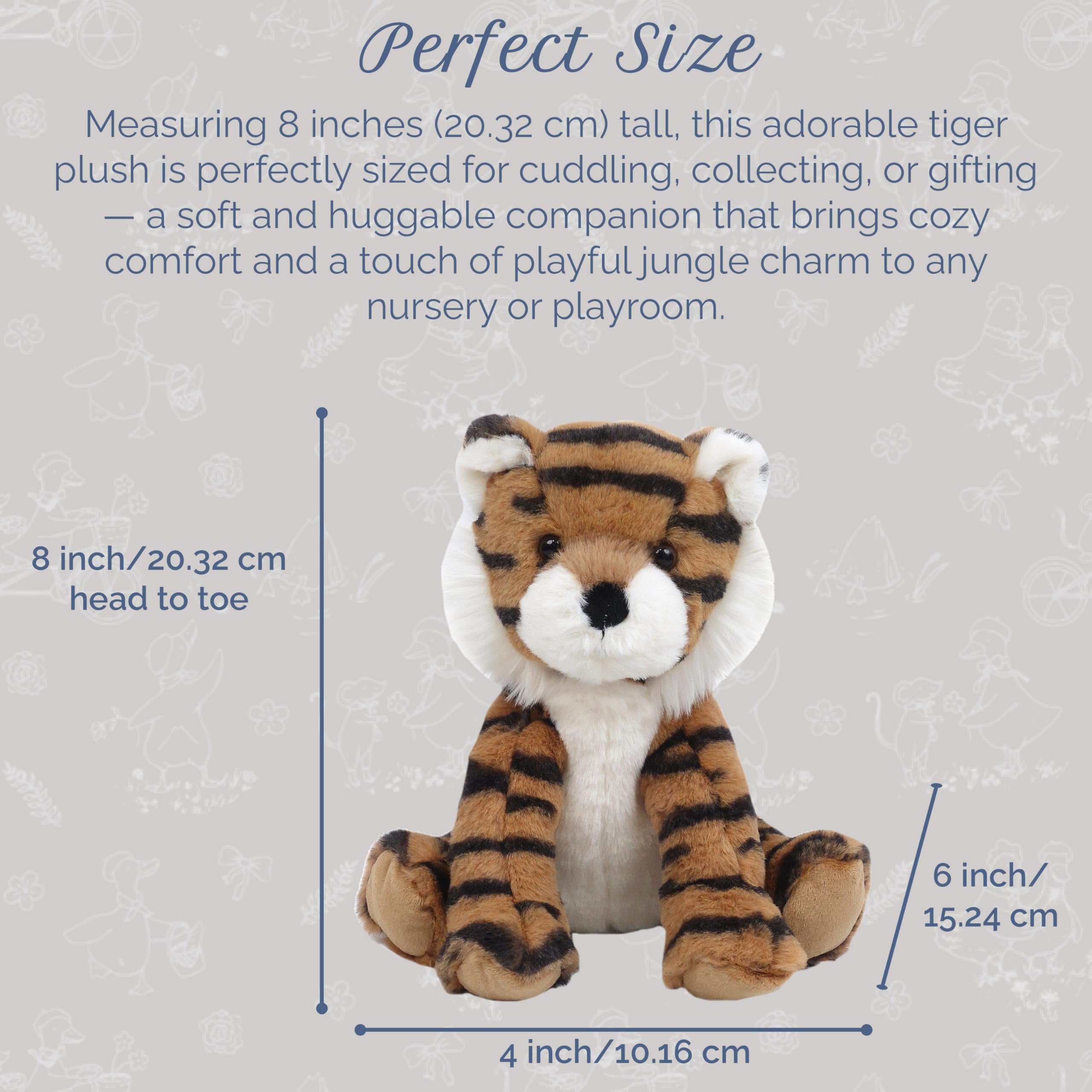 Amazon.com: MON AMI Archie Tiger Stuffed Animal | 8-Inch Soft